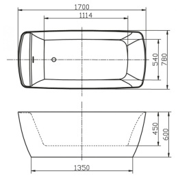 Акриловая ванна 170x75 BelBagno (BB304), округлая