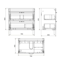 Тумба с умывальником IDDIS Oxford 80 см(OXF80W0i95K)