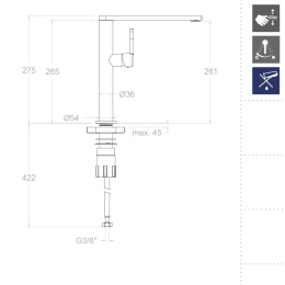 Фото Смеситель для кухни RamonSoler KITCHEN 388401MA Хром