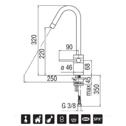 NOBILI Plus PL00123CR Смеситель для кухни (хром)