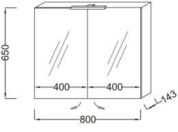 Зеркальный шкаф Jacob Delafon Rythmik 80 см, EB796-E10 цвет Квебекский Дуб