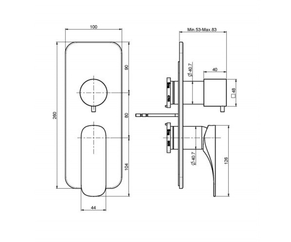 Смеситель для ванны F3729X6CR FIMA Carlo Frattini QUAD