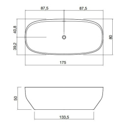 Antonio Lupi Ago AGO4 Ванна отдельностоящая 175х80х50см, с нажимным донным клапаном, цвет: белый