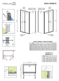 Фото Дверь душевого уголка Radaway Eos II DWD+S 90 профиль Хром стекло прозрачное 3799491-01