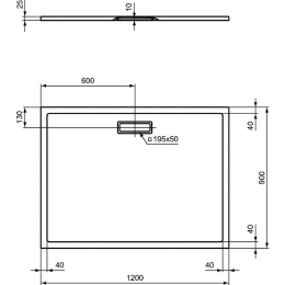 Ультратонкий акриловый прямоугольный душевой поддон 1200x900x25 мм Ideal Standard ULTRAFLAT NEW T448