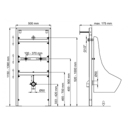 Фото BERGES 049215 NOVUM рама для скрытого монтажа писсуара