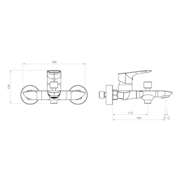 RedBlu by Damixa 461000000 Palace Grand, смеситель для ванны/душа