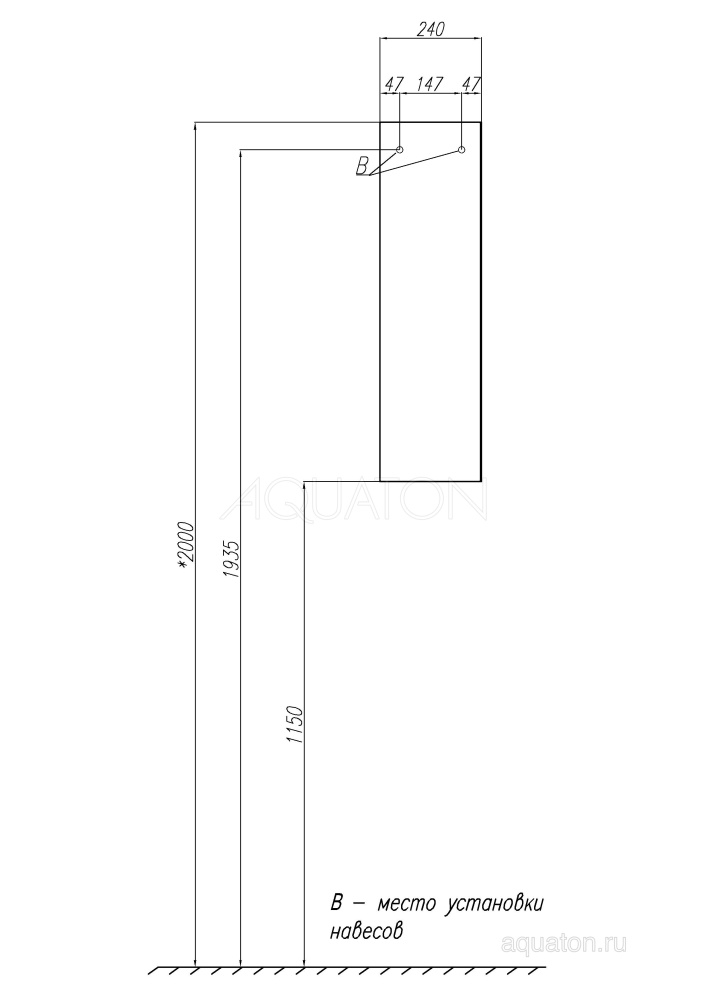 Шкафчик Aquaton модуль Терра 24 дуб кантри, антрацит 1A247403TEKA0