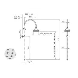 Душевая штанга Nicolazzi 5712CR30 хром