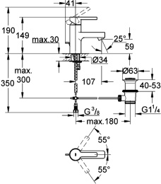 Фото Смеситель Grohe Lineare 32115 000 для раковины