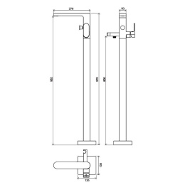 Фото Смеситель напольный для ванны Ravak Chrome (X070101), хром