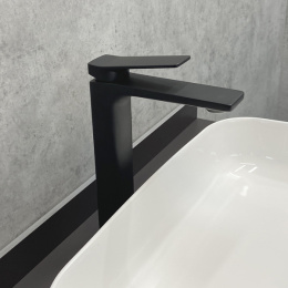 Фото Смеситель для раковины, картридж 35 мм, черный матовый, FC071B-CMT