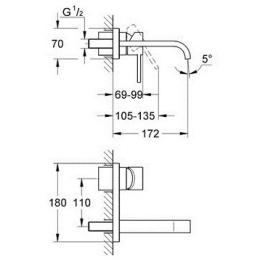 Grohe Allure 19309000 Смеситель для раковины, настенный встраиваемый