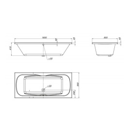 Акриловая ванна 180x80 BelBagno (BB104-180-80), прямоугольная
