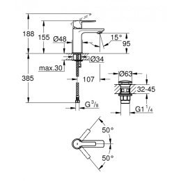 Grohe Lineare 23791001 Смеситель для раковины стандартный