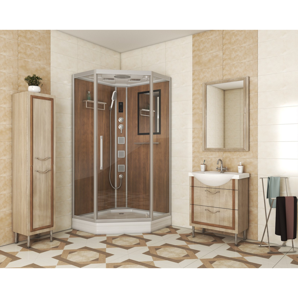 Душевая кабина 100x100x215 Niagara (NG-7717WD) акрил, Поддон низкий