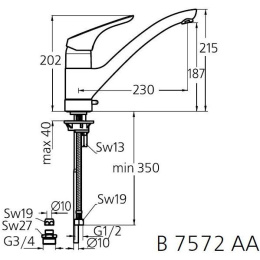 Ideal Standard Cerasprint New B7572AA Смеситель для кухни