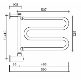Полотенцесушитель электрический Margaroli Vento 510 BOX, 510507OCBOX, старая медь