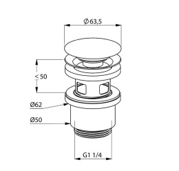 Фото Донный клапан для раковины Kludi Balance (1042405-00) хром