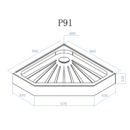 Поддон Cerutti SPA P91C пентагональный (90х90х12)