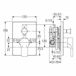 Смеситель Ideal Standard Attitude A4758AA для ванны/душа, внешняя часть