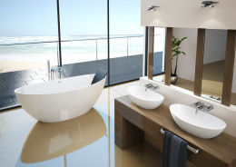 Фото Ванна отдельностоящая овальная Hoesch NAMUR 4402.010305, 180 х 90 х 65 см, из искусственного камня