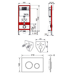 Инсталляция TECE c унитазом Duravit D-Code K400600/45350900A1, белый
