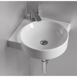 SIMAS Flow FL24bi*1 Раковина угловая, 49,5х49,5см, с 1 отв. выбитым вручную, цвет белый