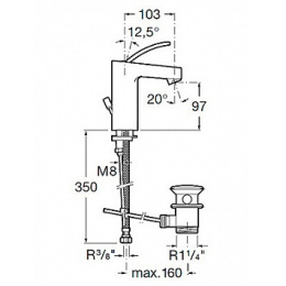 Смеситель для раковины Roca Moai (5A3046C00) хром