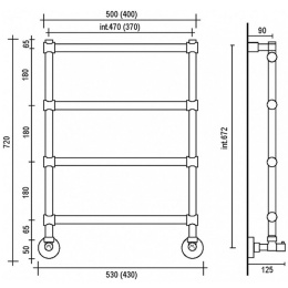 Фото Полотенцесушитель Margaroli Sole 442-4 (Соле 442-4) 4423704WGN белый/золото