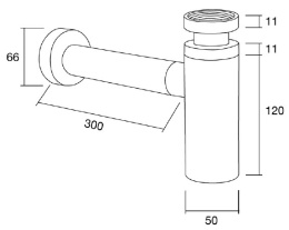 Сифон для раковины Margaroli 250/LS (250LSCR/250O/LSB)