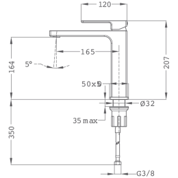 85386125N SOLLER Смеситель для умывальника высокий без донного клапана