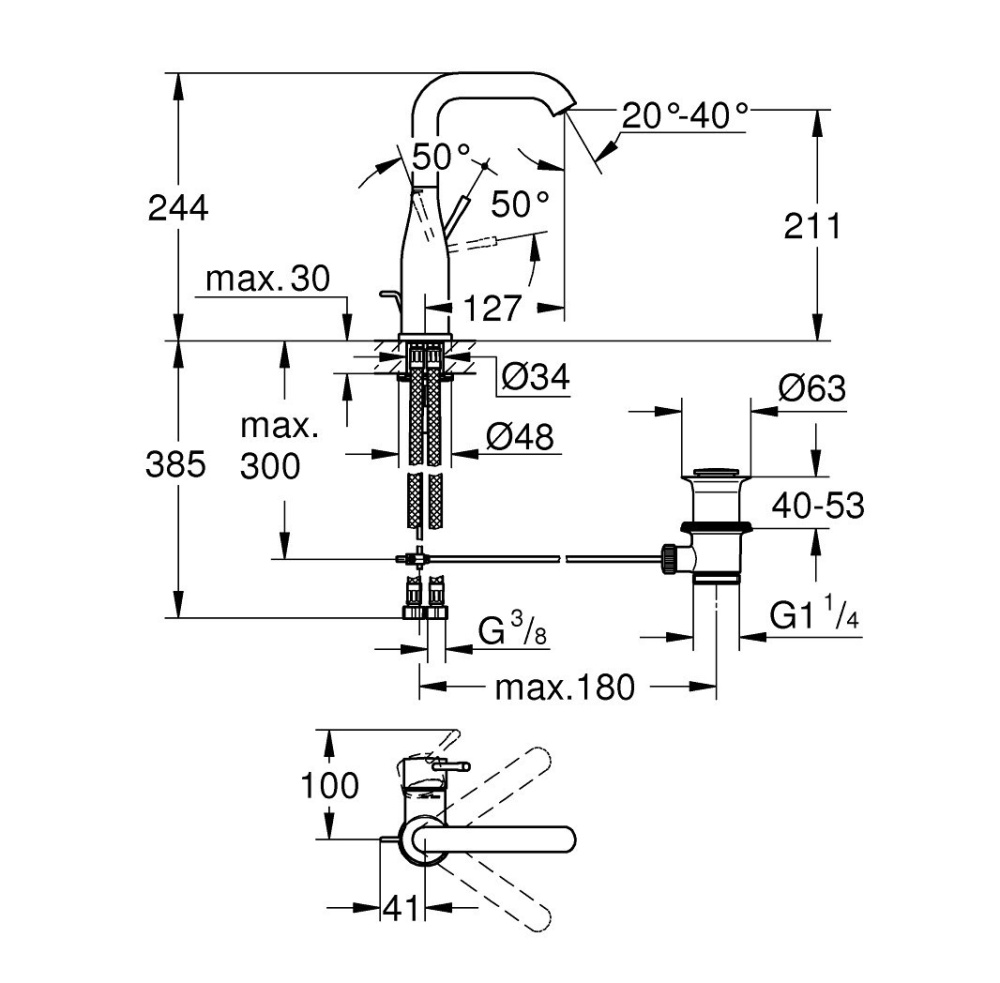 GROHE Essence New 32628DA1 Смеситель для раковины