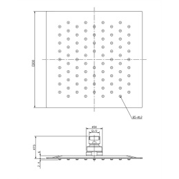 Фото Omnires WGU220/KCR Верхний душ 20х20 см (хром)