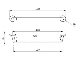 Фото Remer Guest GS40NO Держатель для полотенца 502 мм (черный матовый)