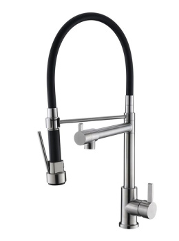 Кухонный смеситель BelBagno BB-LAM50-IN с поворотным и гибким изливом, сатин