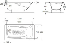 Фото Ванна 170х85 Roca Ming (2302G000R) белый