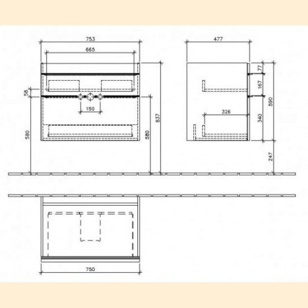 База с раковиной Venticello A925 01DH+4104 8LR1