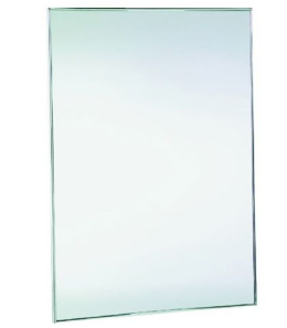 Зеркало антивандальное Nofer с рамкой из нержавеющей стали, 70х50 см