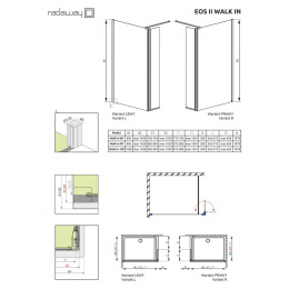 Душевая перегородка Radaway Eos II Walk-in 100 L профиль Хром стекло прозрачное 3799502-01L