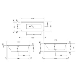 Акриловая ванна 170x70 Duravit (700373000000), прямоугольная