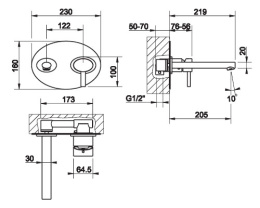 Смеситель для раковины Gessi Ovale (23088#031) хром