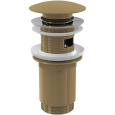 Донный клапан Alcaplast A392-G-B с переливом, click-clack Золото матовое