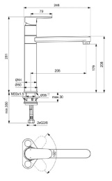 Смеситель Ideal Standard Cerafine Model O для кухонной мойки, черный, BC501U4