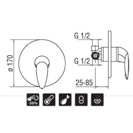 Nobili Gulliver GA GA26108CR Смеситель для душа (хром)