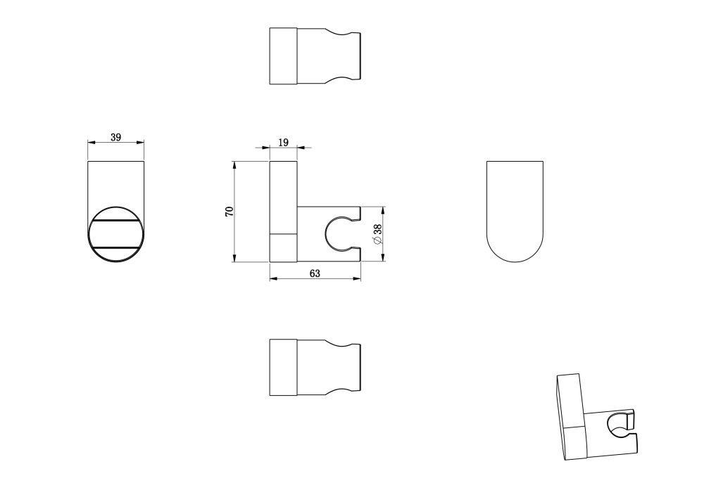 Фото Настенный держатель Wonzon&Woghand (WW-994207-BG) Золото