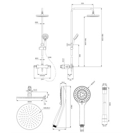 Фото Душевая система с термостатом Omnires Y gold (Y1244LUXLGL) золото