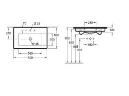 Раковина 80 см Villeroy&Boch Verity Line (4A128L01)