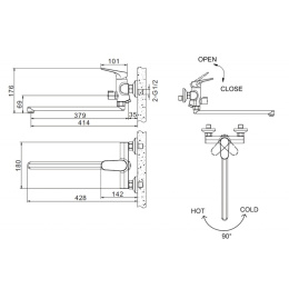 Смеситель для ванны Bravat Eler (F6191238BM-01L-RUS)