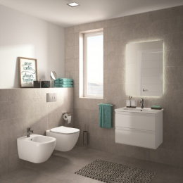 Инсталляция Geberit с безободковым унитазом Ideal Standard Tesi Aquablade T007901, сиденье микролифт
